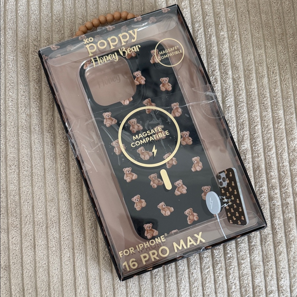 Honey Bear iPhone 16 Pro Max Case - Black